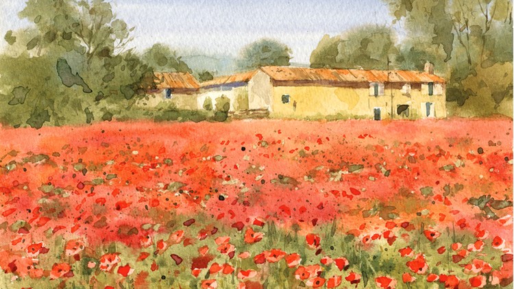 Read more about the article Watercolor painting with Master step-by-step: Poppy field