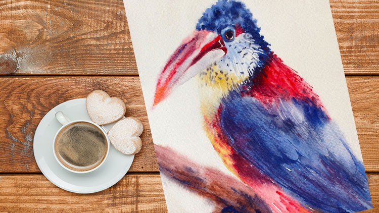 Read more about the article Easy Watercolor Exotic Bird in Loose Style