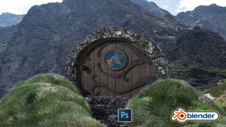 Read more about the article Blender 2.9 & Adobe Photoshop 3D Modeling a Hobbit Door