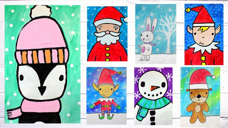 Read more about the article Beginners Drawing & Painting Christmas & Winter Art Projects