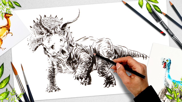 Read more about the article Complete Dino Drawing and Design: 2D to 3D illustrations