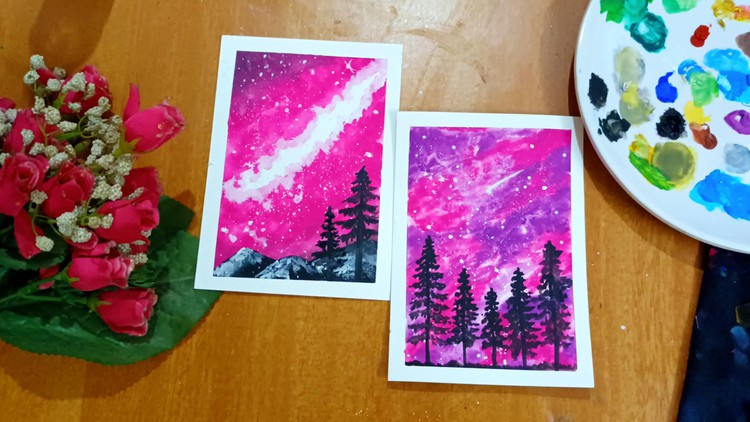 Read more about the article Easy Galaxy paintings with Gouache