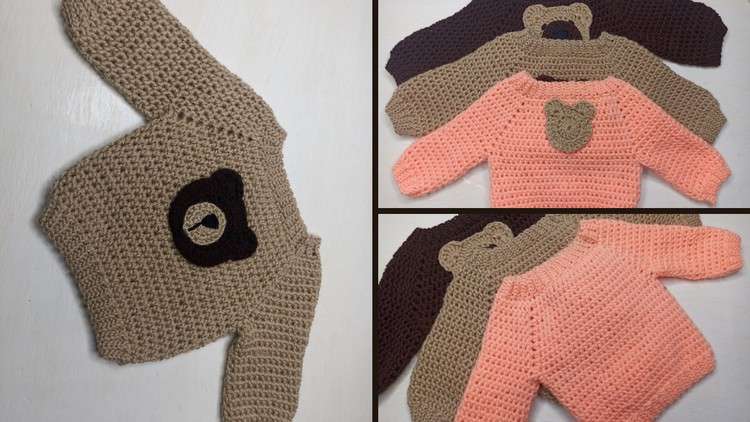 Crochet Baby Sweater 0-24 months For Absolute Beginners