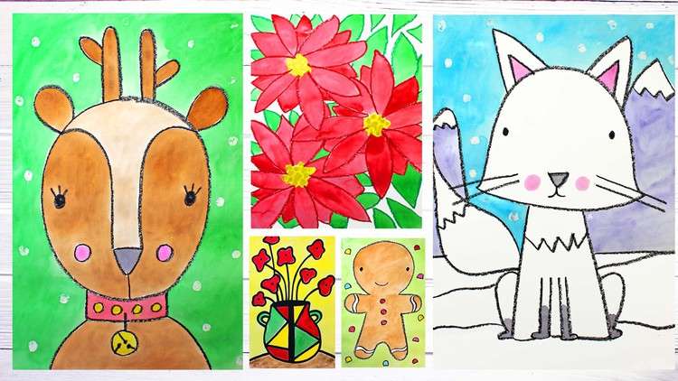 Art Classes for Beginners: Draw & Paint 5 Holiday Projects