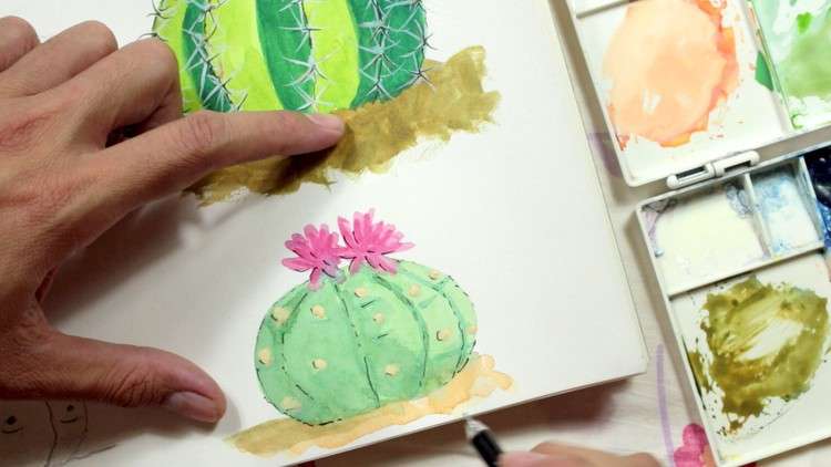 Painting Cacti in Watercolor – Sketchbook Everyday Series