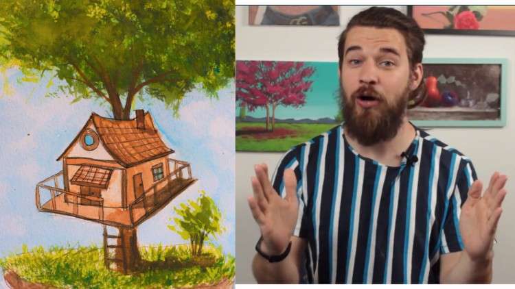 Read more about the article Watercolor Painting tree house Super Easy course