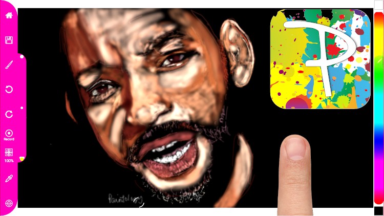 Draw Will Smith using only the shade brush with Paintology