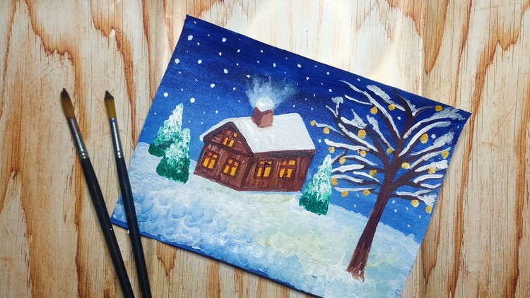 Christmas Winter Holidays Painting for Beginners