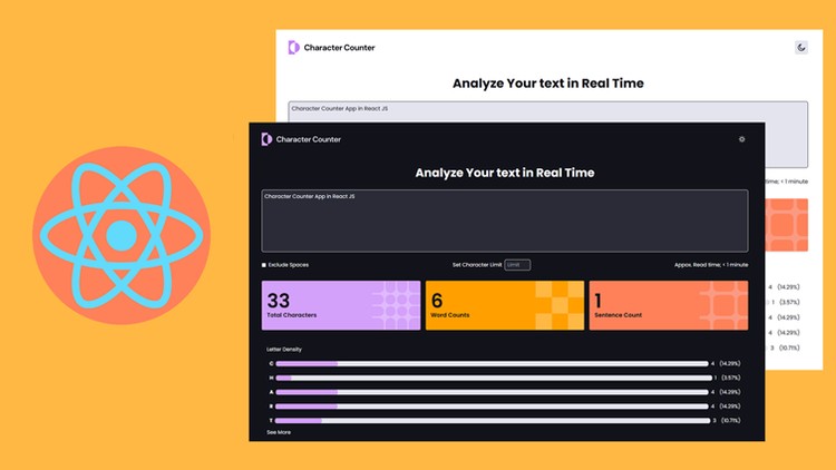 Character Counter App in React JS and Tailwind CSS