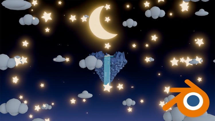 The Moons Resting Place: A Low Poly Blender Scene