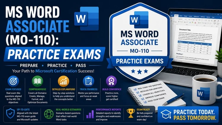 Course title MS Word Associate (MO-110): Practice Exams