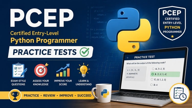 PCEP Python Practice Tests: 6 Exams with Explanations