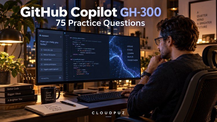 Read more about the article GitHub Copilot GH-300: 75 Practice Questions