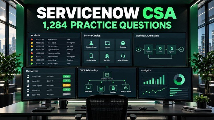 ServiceNow CSA: 1,284 Practice Questions