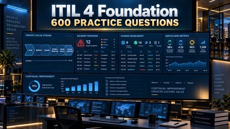ITIL 4 Foundation Practice Exams: 600 Questions