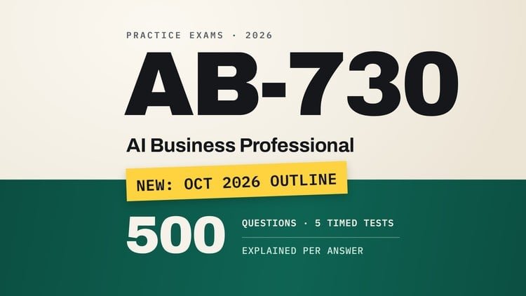 AB-730 AI Business Professional: 5 Practice Tests 2026